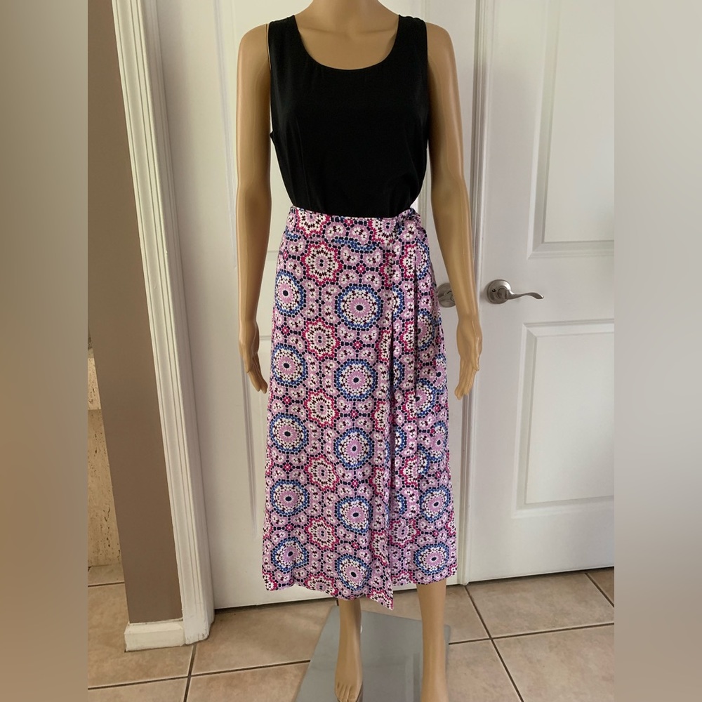 LOFT Mosaic Midi Wrap Skirt - Picture 7 of 15